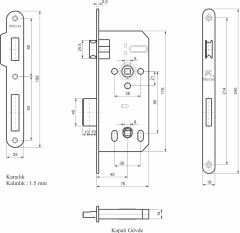 FAYN Yataklı Dartip Kapı Kilidi Banyo/WC FK118-45